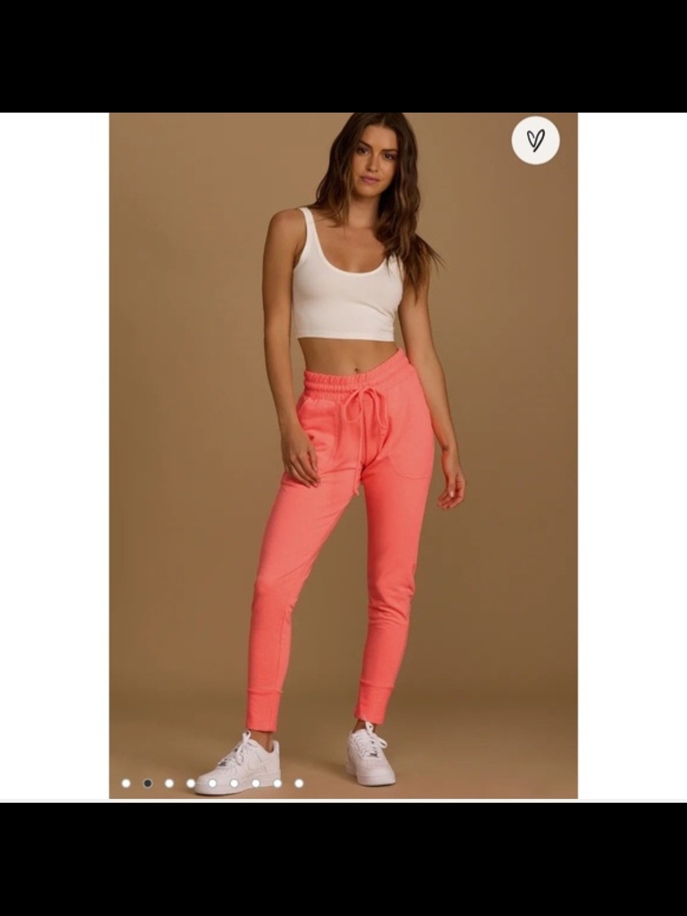 Free People Movement Sunny Skinny Joggers Neon Coral XL NWOT Lounge Sweatpants